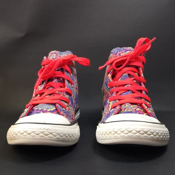Converse Chuck Taylor All Star High Hi-Top Sneakers Purple Reptile Junior Size 1 - Picture 3 of 13